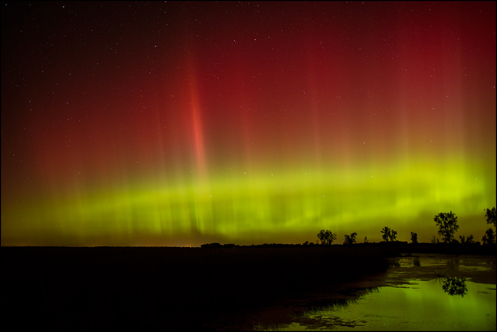 Northern Lights (aurora borealis) near Oshkosh, Wisconsin